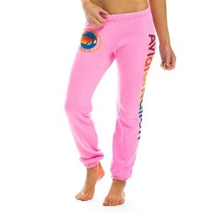 Aviator Nation Women's S Neon Pink Sweatpants